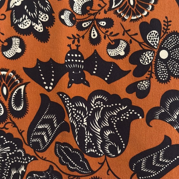 Rare Halloween 100% Silk Marc by Marc Jacobs Dress with Bat/Autumn Print - Picture 3 of 10